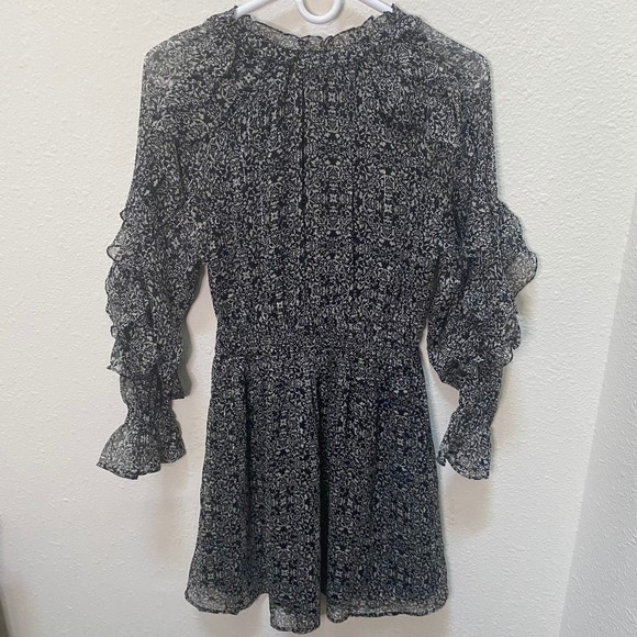 Mango Grace Abstract Ruffled Mini Dress - Picture 7 of 13